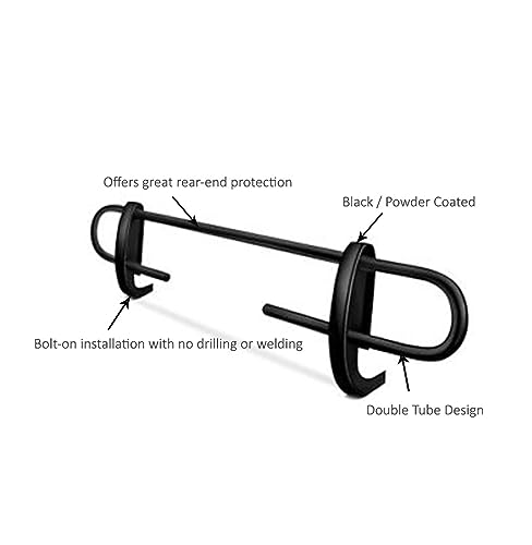 Rear Bumper Guard Black Double Tube Compatible with 2005-2015 Nissan Xterra-8D112116A