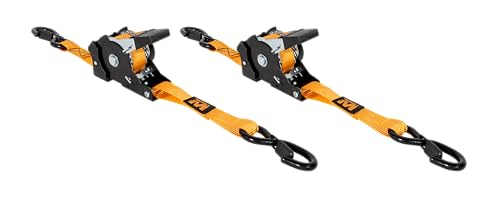 1”X10’ Muddy Retractable Ratchet Straps/Orange / 2-Pack
