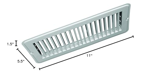 H875 RV Designer Metal Floor Register, Undampered, 10 inch x 4 inch, White, Interior Hardware
