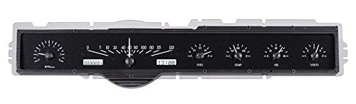 Dakota Digital VHX-65F-GAL-K-W Analog Gauge System Black Alloy Compatible with Ford 1965-1966 Galaxie White Backlighting