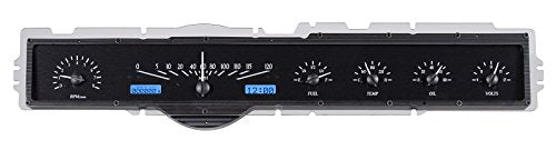 Dakota Digital VHX-65F-GAL-K-B Gauge System Analog Dash Compatible with Ford 1965-66 Galaxie Black Alloy Blue Backlighting
