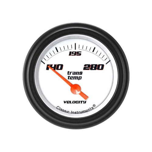 Velocity White Classic Instruments VS27WBLF 2-1/8" Transmission Temperature Gauge