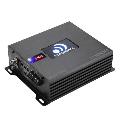 Hippo Series Massive Audio H1000 | 1050 Watt RMS / 2100w Max 1 Ohm Stable Mono Block High Performance Amplifier with Bass Remote