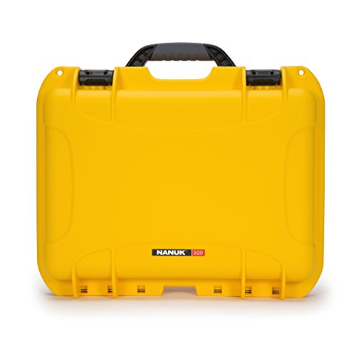 Waterproof Nanuk 920 Hard Case with Lid Organizer and Padded Divider - Yellow