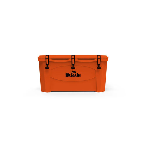 75 Cooler Grizzly | 75 qt Ice Chest Durable Rotomolded Insulated | Made in USA | Warranty for Life | for Beach Boat Camping Fishing Hunting | G75 | Orange