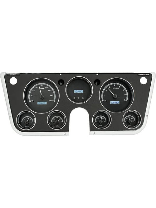 Dakota Digital 67 68 69 70 71 72 Chevy Pickup Truck VHX-67C-PU-K-W Black Alloy White Analog Dash Gauge