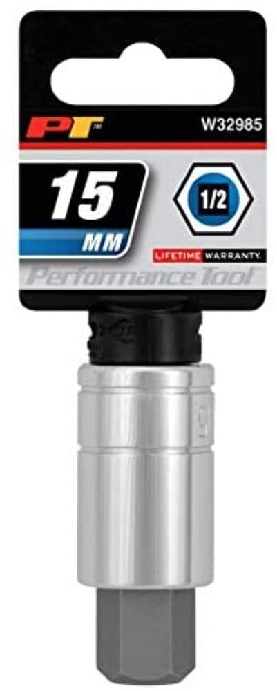 W32985 Performance Tool 1/2-Inch Drive 15mm Hex Bit Socket