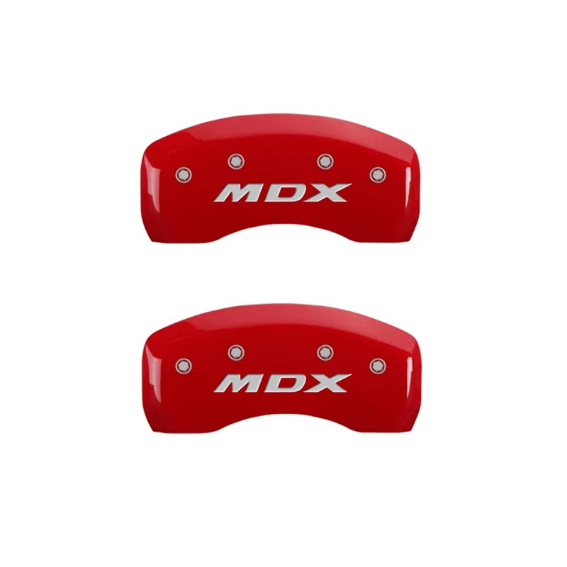 MGP Caliper Covers Red Powder Coat Finish 39013SMDXRD Engraved Caliper Cover with Silver Characters, Set of 4 "Acura/MDX"