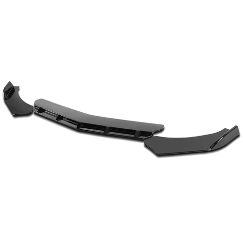 Glossy Black PP Spec-D Tuning Universal Front Bumper Lip Spoiler Splitter Body Kits 3PC