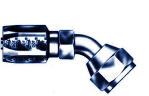 12C5E-12RFJX45 Gates Field Attachable for C5E Hose, Female JIC 37 Flare Swivel, 45 Bent Tube, Steel, 5/8" ID
