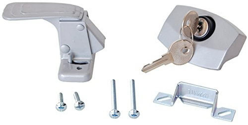 Camper Trailer RV Designer E311, RV Door Latch with Lock, Entry Door Hardware, Gray