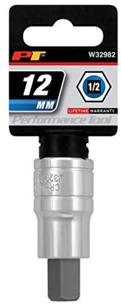 1/2 Drive Performance Tool W32982 Hex Bit Socket, 12mm