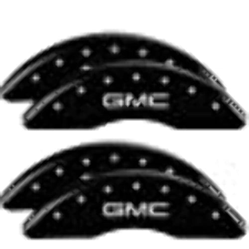 MGP 34219SGMCBK Caliper Covers Black Powder Coat Finish, Silver Characters, Set of 4