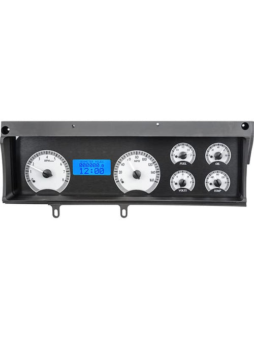 Dakota Digital VHX-70C-MAL-S-B Analog Dash Gauge System Compatible with 1970-72 Chevy Malibu Non SS Chevelle El Camino Silver Alloy Blue Backlighting