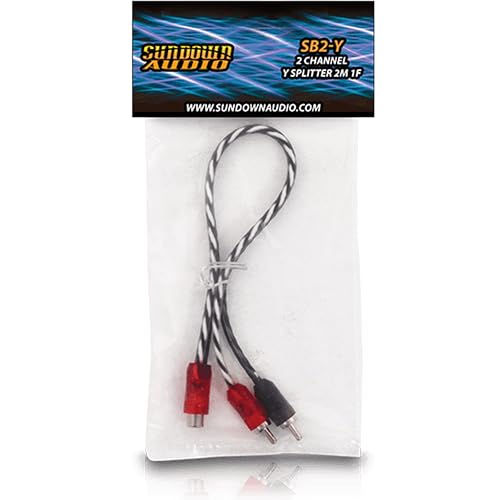 2-Channel Sundown Audio SB2-Y RCA Y-Splitter - Premium Audio Interconnect Cable, Twisted Pair, Solid Conductor, Injection Molded Connectors for Car Audio Systems
