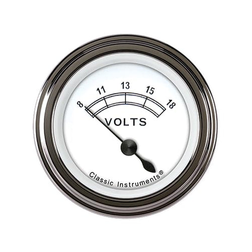 Classic Instruments 2-1/8" Volt Gauge CW30SLF Classic White