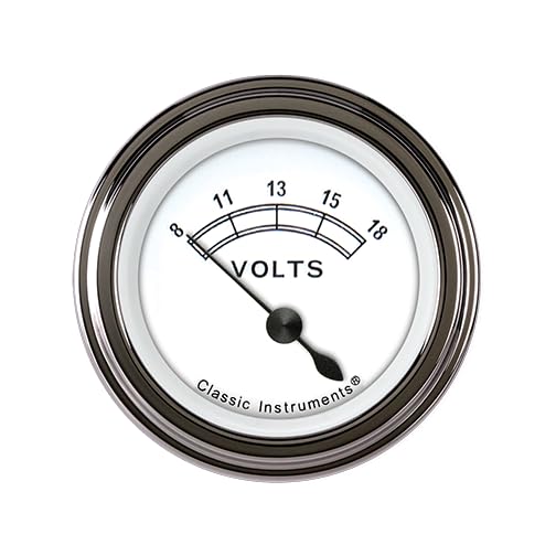 Classic Instruments 2-1/8" Volt Gauge CW30SLF Classic White