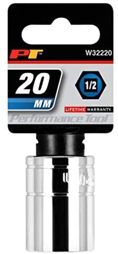 W32220 Performance Tool 1/2 Drive 20mm 6Point Socket, 1 Pack