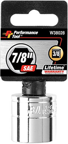 W38028 Performance Tool 6-Point Socket, 3/8" Drive, 7/8"