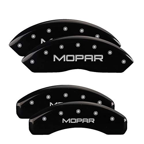Brake Caliper Covers MGP - Compatible with 2019-2025 RAM 2500 and 3500 (Requires 18"+ Wheels) Powder-Coated Finish, 4 PCS Front and Rear (Black - Mopar Engraving)