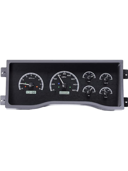 Dakota Digital VHX-95C-PU-K-W Full Size Chevy 95-98 Pickup Truck Analog Gauge Kit Black Alloy White
