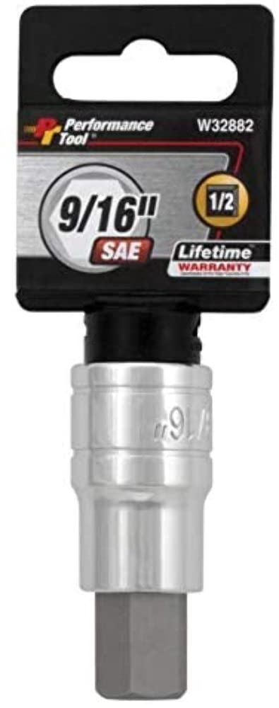 W32882 Performance Tool 1/2 Drive Hex Bit Socket, 9/16