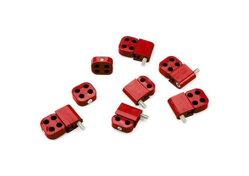 STAC-PAK Smoothie Wire Separator KIT for 7-8mm Plug Wires, 6 Brackets, 2 2-Place, and 6 4-Place Box Cluster SEPARATORS, RED