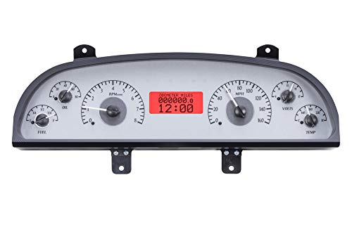 VHX System-Silver Alloy Style Face w/Red Display Compatible with 1994-96 Chevy Caprice/Impala SS