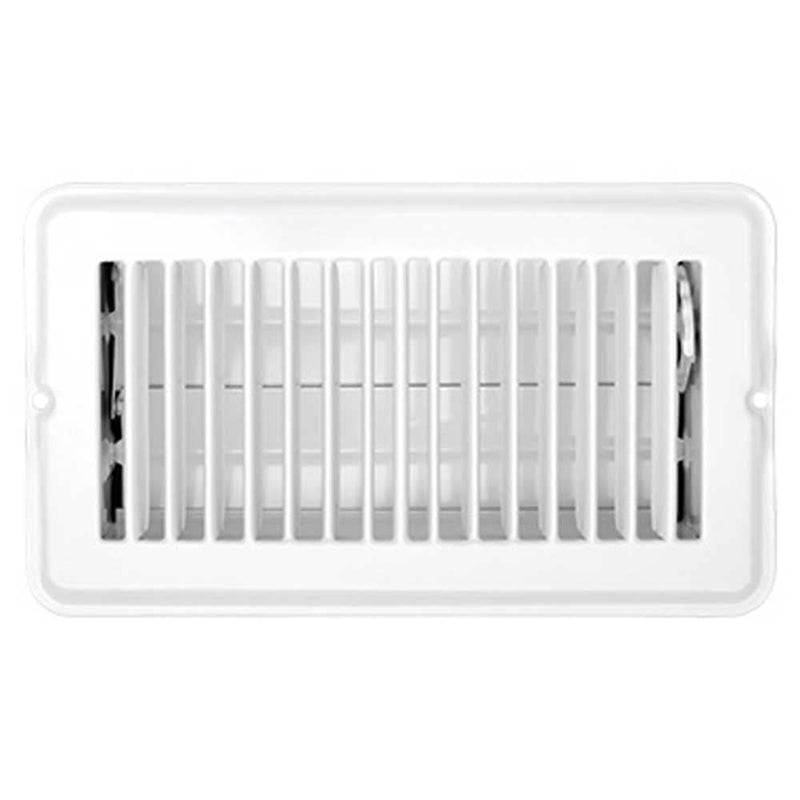 H873 RV Designer, Metal Floor Register with Damper, 8 inch x 4 inch, White, Interior Hardware