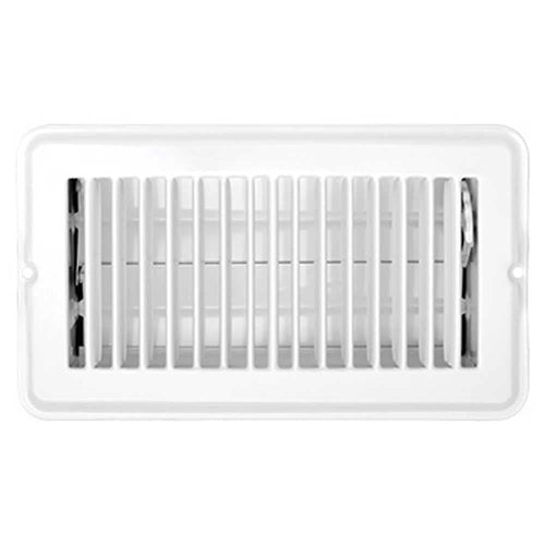 H876 RV Designer Metal Floor Register with Damper, 10 inch x 4 inch, White, Interior Hardware