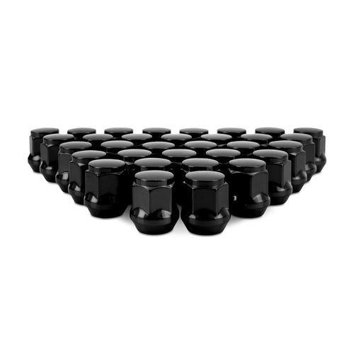 M14x1.5 Mishimoto Steel Lug Nuts, Acorn Seat, 32pc Set, Black