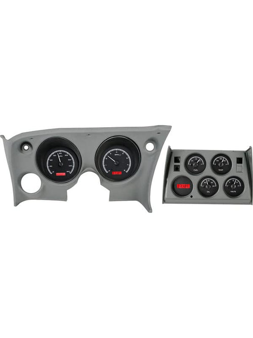 Dakota Digital VHX-68C-VET-K-R 68 - 77 Chevy Corvette Analog Dash Gauge System Black Alloy Red