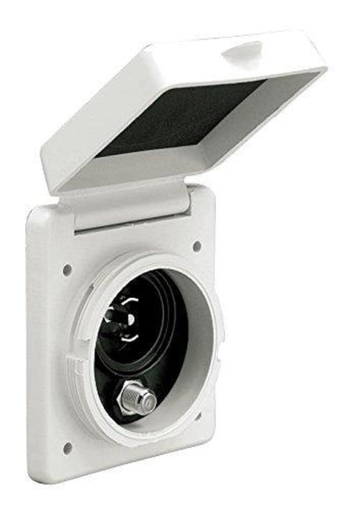 Marinco Phone and Cable TV Inlet Marine Standard Poly Finish PH6574TV