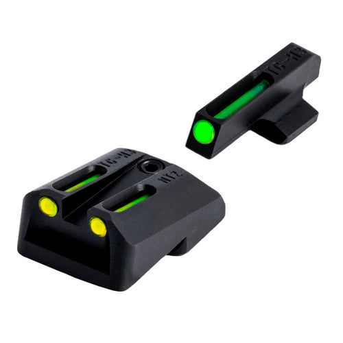 Tritium & Fiber-Optic TRUGLO Handgun Sight | Durable Compact High-Visible Green Front & Yellow Rear Night Sight Set, Compatible with 1911 .270/.500 Handguns