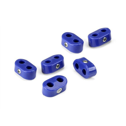 Double Place T-CLAMP, 3/16"-3/16", 6 Pieces, Blue