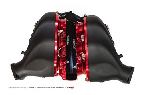 Cast Plenum/Billet Intake Manifold ALPHA GT-R Standard Fuel Rail (6 Injector) Blue