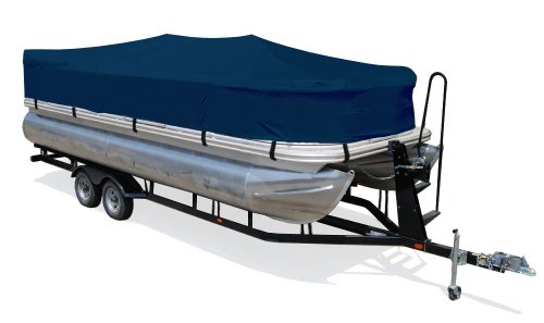 Trailerite Taylor Made Products Semi-Custom Boat Cover for Pontoon Boats with Outboard Motor, Multiple Sizes and Colors