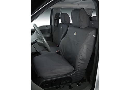 Covercraft Custom Seat Covers Carhartt SeatSaver | Fits 2019-2024 Ram 2500/3500 | 1st Row 40/20/40 Bench Seat, Duck Weave Gravel