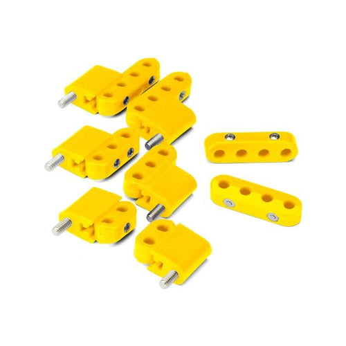 Vertical Wire Separator Smoothie KIT for 7-8mm Plug Wires, 6 Brackets, 2 2-Place, 2 3-Place, and 4 4-Place SEPARATORS, Yellow