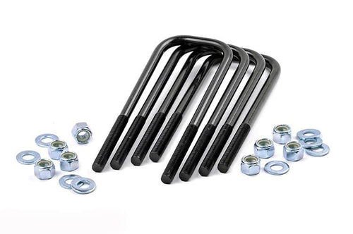 Rough Country Large Radius 9/16" Square Suspension U-Bolts - 9/16 Thread x 3.125"W x 11.5"L, Set of 4