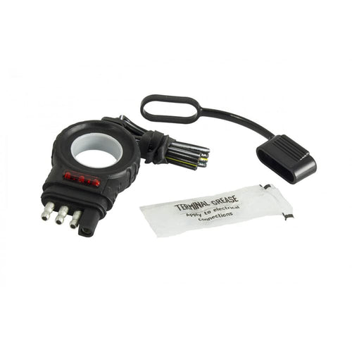 Hopkins 48138 Towing Solutions Endurance Easy-Pull 12" LED Test 4 Flat Trailer Side Connector, Black