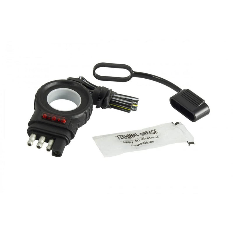 Hopkins 48138 Towing Solutions Endurance Easy-Pull 12" LED Test 4 Flat Trailer Side Connector, Black