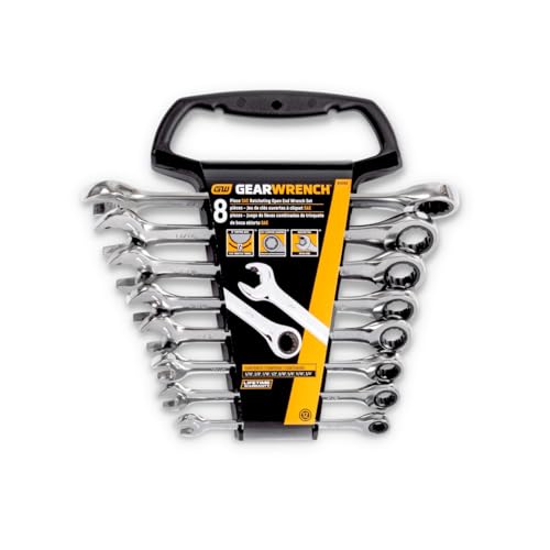 8 Pc. GEARWRENCH 12 Point Open End Ratcheting Combination SAE Wrench Set - 85599