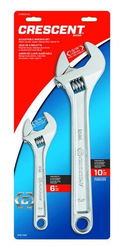 Crescent 2 pc. Adjustable Wrench Set 6 and 10 in. L Metric and SAE