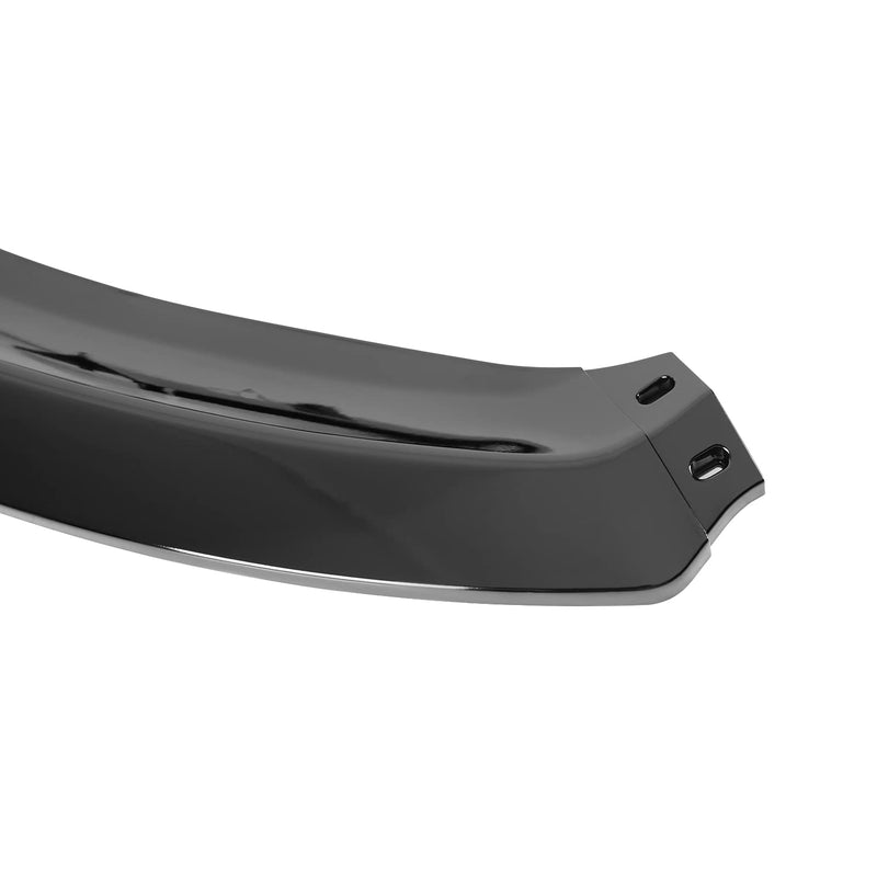 Front Bumper Lip Spoiler Splitter Spec-D Tuning Glossy Black Compatible with 2014-2019 Ford Fiesta S SE Titanium