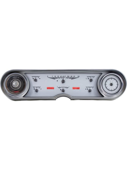 Dakota Digital VHX Gauge Instrument System VHX-65C-CAD-S-R Compatible with 1965-66 Cadillac Car Silver Alloy Red Backlighting