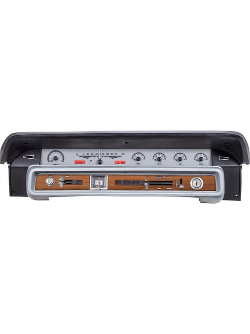 Dakota Digital VHX-65F-GAL-S-W Analog Dash Gauge System with Ford 1965-66 Galaxie Compatible Silver Alloy White Backlighting