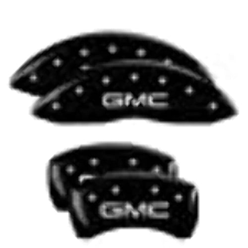 MGP 34218SGMCBK Caliper Covers GMC Black Powder Coat Finish, Silver Characters, Set of 4
