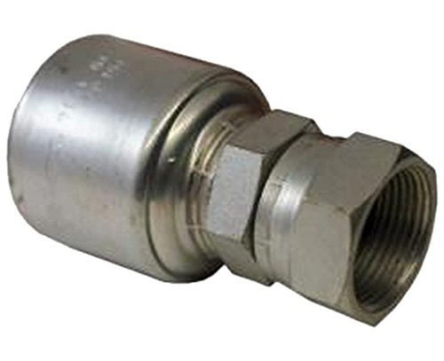 MegaCrimp Gates 6G-8FSX Couplings, Female SAE 45 Flare Swivel, Zinc Plated Carbon Steel, 2.48", 3/8" ID