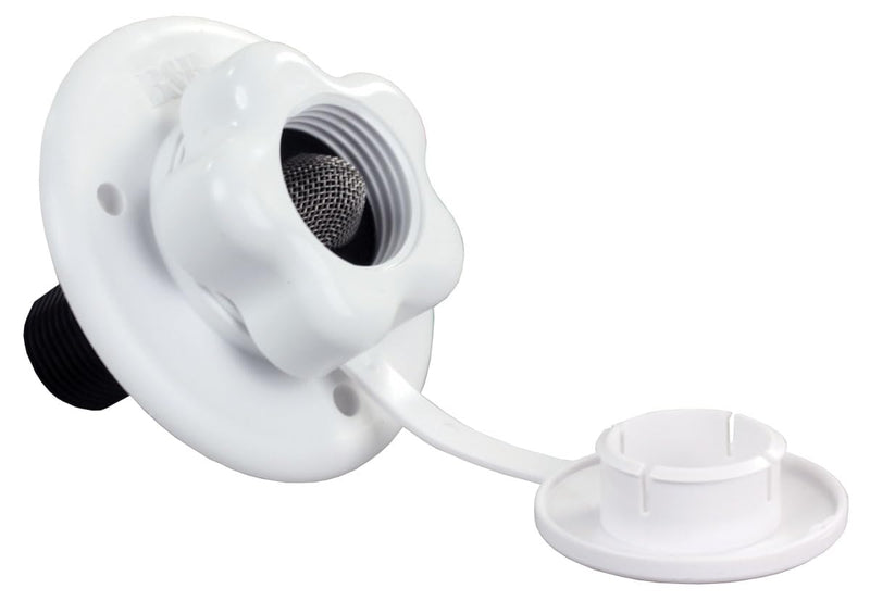 B&B Molders, Water Fill City with Bass or Plastic Check Valve – Black or Polar White, Leak-Tested UV-Stable Acrylonitrile Construction, OEM Replacement – Made in USA (Polar White, Plastic)